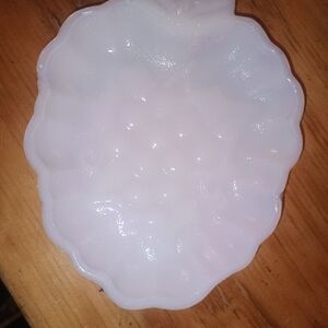 Elegant White Home Accent Milk Glass Dish